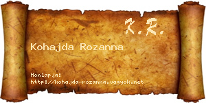 Kohajda Rozanna névjegykártya